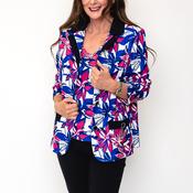 Avalon Floral Print Top and Jacket Twinset, Pink and blue
