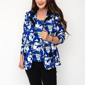 Avalon Floral Print Top and Jacket Twinset, Royal Blue