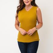 Vero Moda Aware Colbie Ribbed V Neck Tank Top, Yellow image