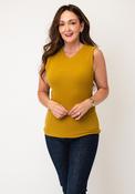 Vero Moda Aware Colbie Ribbed V Neck Tank Top, Yellow image