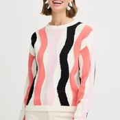 b.young Oma Wavy Print Jumper, Multi Coloured