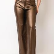 B.Young Metallic Wide Leg Trousers, Brass image
