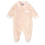 Babidu Baby Boy Long Sleeve Stripe Sleepsuit, Peach image
