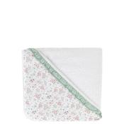 Babidu Baby Girl Ditsy Floral Hooded Towel, White Multi image