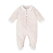 Babidu Baby Boy Long Sleeve Stripe Babygrow, Beige