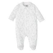 Babidu Baby Long Sleeve Print Sleepsuit, White