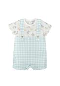 Babidu Baby Boy Check Short Sleeve Romper, Blue image
