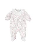 Babidu Baby Girl Frill Collar Floral Sleepsuit, White image