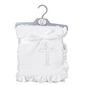 Snuggle Baby Fleece Christening Shawl, White