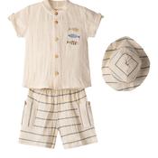 Hashtag Baby Boy Fish 3 Piece Set, Beige