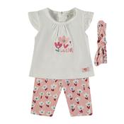 Babybol Baby Girl with Love 3 Piece Set, White Muti