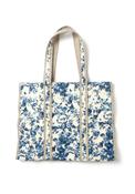 Zen Collection Floral Quilted Large Beach Bag, Blue image
