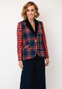 Bariloche Callosa Tartan Velvet Collar Blazer, Red image