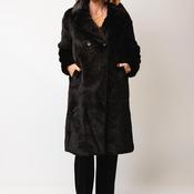 Etage Faux Fur Tie Front Coat, Brown image