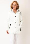 Barbara Lebek Striped Waterproof Coat, White and Cream image