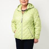 Barbara Lebek Quilted Hooded Coat, Lime Green
