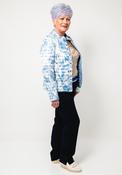 Barbara Lebek Reversible Marble Print Padded Jacket, Blue Multi image