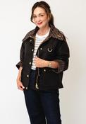 Barbour Icons Check Collar Wax Jacket, Brown image