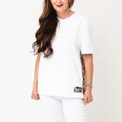 Barbour Checked Detail T-Shirt, White Multi image