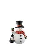 Aynsley LED Snowman and Lantern Figurine, White image