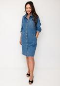 Betty Barclay Rhinestone Detail Denim Dress, Blue image