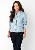 Bianca Faux Suede Button Jacket, Light Blue image