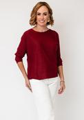Bianca Lurex Batwing Sleeve Knit Sweater, Dark Red image