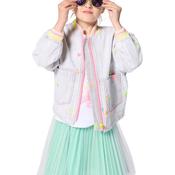 Billieblush Girls Embroidered Denim Jacket, Grey