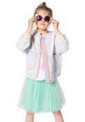 Billieblush Girls Embroidered Denim Jacket, Grey image