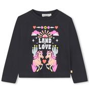 Billieblush Girls Land Of Love Long Sleeve Top, Black image