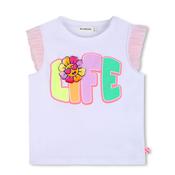 Billieblush Girls Life Tulle Short Sleeve Tee, White
