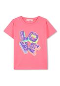 Billieblush Girls Love Short Sleeve Tee, Pink image
