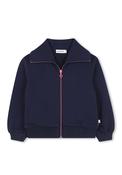 Billieblush Girls Heart Sequin Zip Up Jacket, Navy image