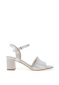 Bioeco by Arka Wide Fit Shimmering Heeled Sandals, Silver image
