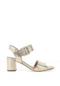Bioeco by Arka Wide Fit Pebbled Leather Heeled Sandals, Gold image