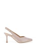 Bioeco by Arka Wide Fit Shimmering Low Block Heel Shoes, Blush Pink image