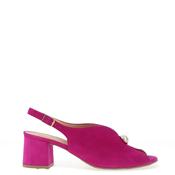 Bioeco by Arka Wide Fit Suede Leather Notch Mid Heigh Heeled Shoes, Pink image