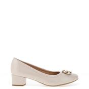Bioeco by Arka Wide Fit Pearl Shimmer Low Block Heel Shoes, Beige image
