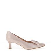 Bioeco by Arka Wide Fit Sparkling Leather Low Heel Shoes, Blush Pink image