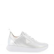 Bioeco by Arka Shimmering Leather Trainers, Silver