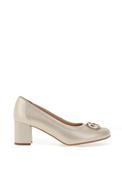 Bioeco by Arka Wide Fit Slip-on Mid Height Heeled Shoes, Gold image