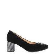 Bioeco by Arka Wide Fit Brooch Detail Heeled Pumps, Black