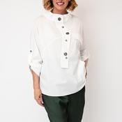 Bize Button Front Blouse, White