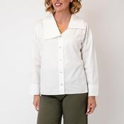 Bize Collared Button Front Shirt, White