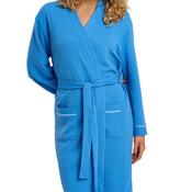 Indigo Sky Waffle Long Sleeve Robe, Blue