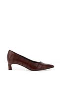 Tamaris Vegan Croc Leather Kitten Heels, Brown image