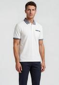 Bugatti Pocket Polo Shirt, White &amp; Navy image