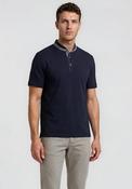 Bugatti Grandad Collar Polo Shirt, Navy image