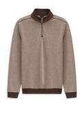 Bugatti Quarter Zip Textured Knit Sweater, Brown image