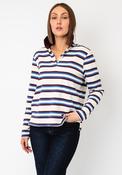 B.Young Pelda Striped Polo Neck Sweater, Cream Multi image